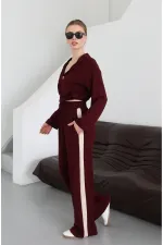 Ensemble bordeaux à capuche et garniture - 8569