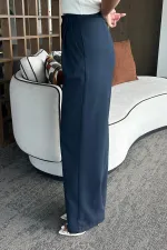 Pantalon bleu marine Idole avec ceinture - 3510