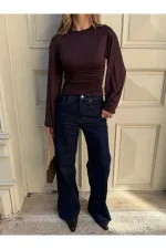 Lacivert Wide Leg Jean - 24124