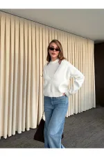 Ekru İkili V Yaka Kazak - 251206