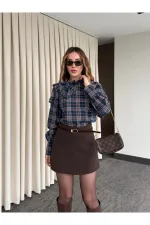 Brown Mini Short Skirt - 251139 Brown Mini Short Skirt - 251139