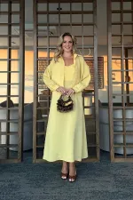 Sarı Modal Gömlek Elbise Takım - 51153