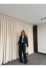 Ensemble veste courte et pantalon noir - 9689