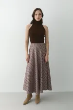 Brown Plaid Skirt