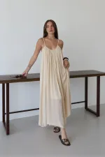 Taş Askılı Rahat Kesim Elbise