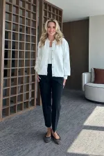 Bone Athletic Cardigan Two-Piece Set - 231042