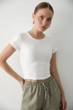 Beyaz Crop Bluz - 1182