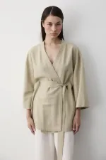 Mint Iç Kemerli Fakir Kol Kimono - 5383