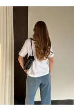 Beyaz Kısa Kollu Düz Tshirt - 241128