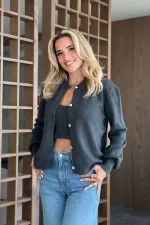 Ensemble deux pièces cardigan sport anthracite - 231042