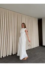 White Padded Dress - 25193