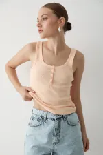 Somon Önden Düğmeli Atlet - 251001