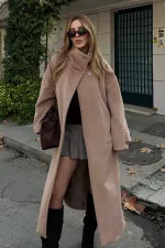Mink Vittoria Button-Down Collar Coat - 2511 Mink Vittoria Button-Down Collar Coat - 2511