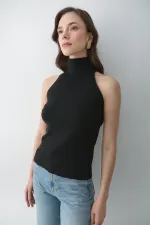 Débardeur noir à col roulé - 251004