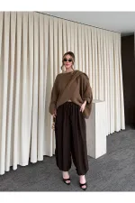 Brown Flowy Cape Poncho - 0901