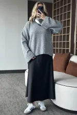 Grey Crew Neck Sweater - 04621