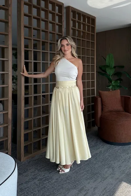 Sarı Kloş Etek - 5004