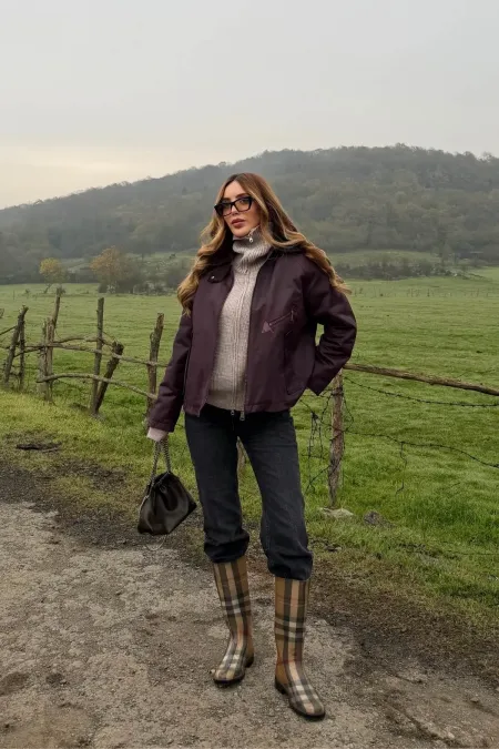 Veste à poche et col en velours rouge bordeaux - 5124