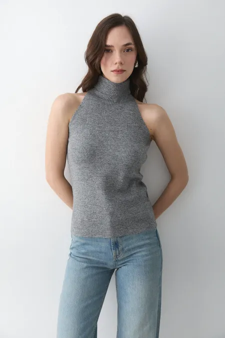 Débardeur gris à col roulé - 251004