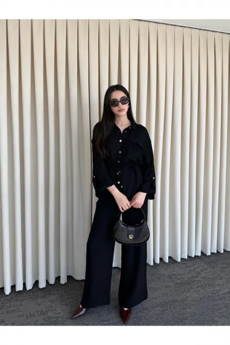 Siyah Gömlek Pantolon Takım - 51311