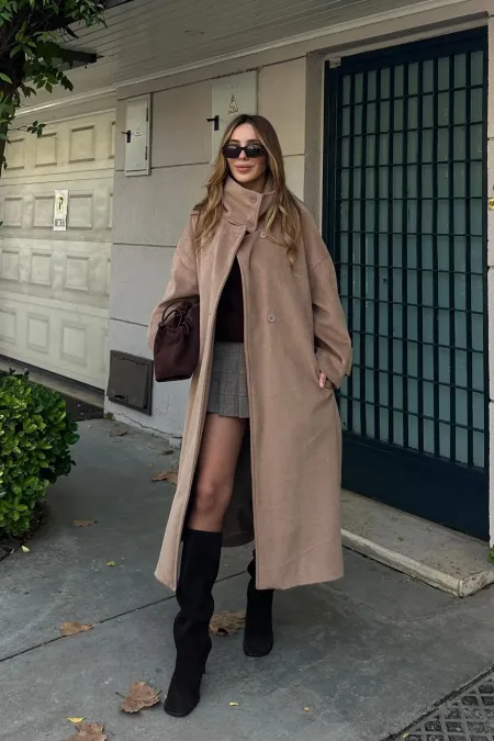Mink Vittoria Button-Down Collar Coat - 2511 Mink Vittoria Button-Down Collar Coat - 2511