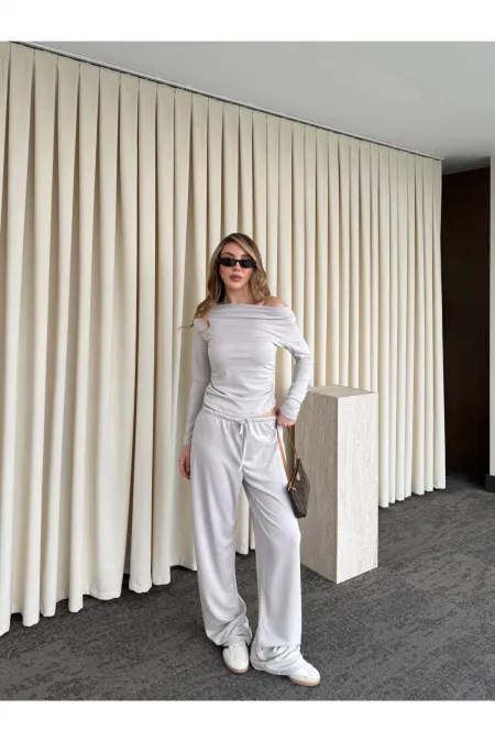 Taş Kayık Yaka Modal İkili Takım - 7323