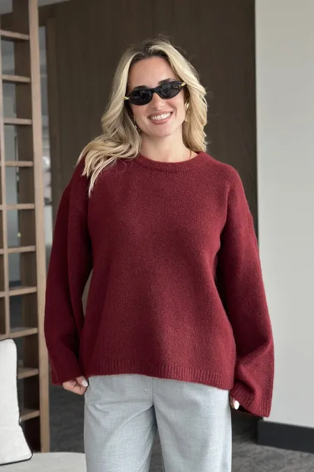 Bordo Bisiklet Yaka Kazak - 04621