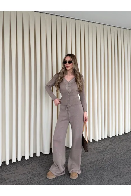 Mink Lace Two-Piece Knit Set - 2602