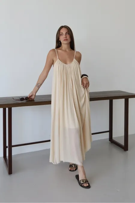 Taş Askılı Rahat Kesim Elbise