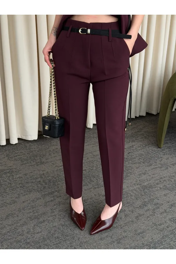 Pantalon prune à pinces - 51269