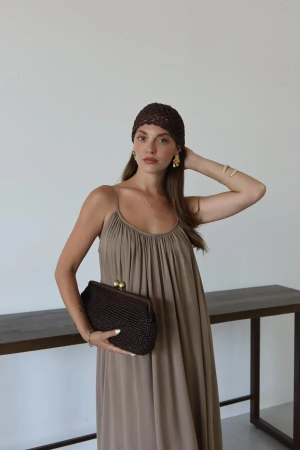 Mink Strappy Relaxed Fit Dress