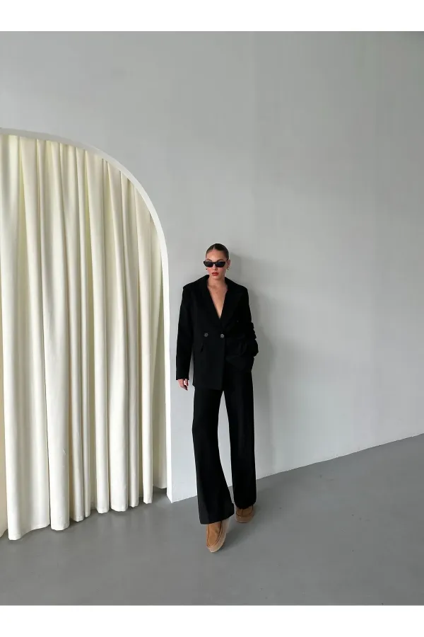 Black Demande Jacket and Trousers Suit - 2025130