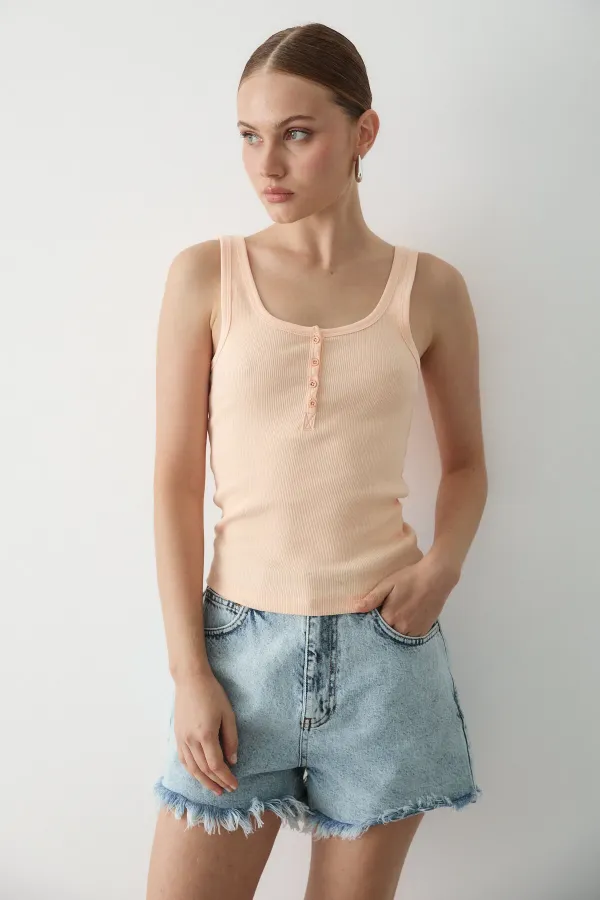 Somon Önden Düğmeli Atlet - 251001