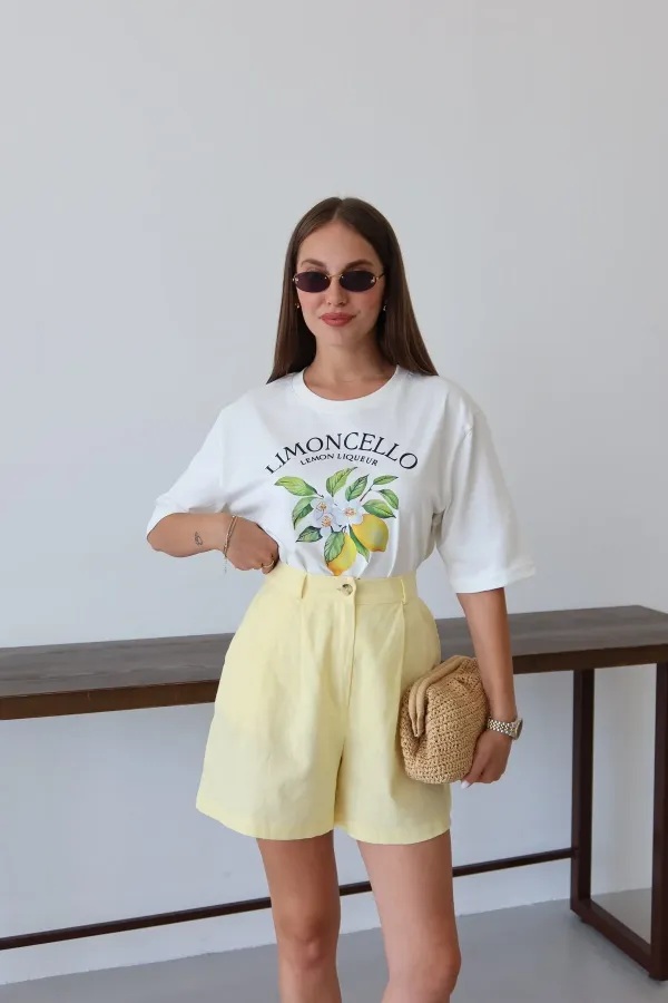 T-shirt imprimé Limoncello blanc - 0500