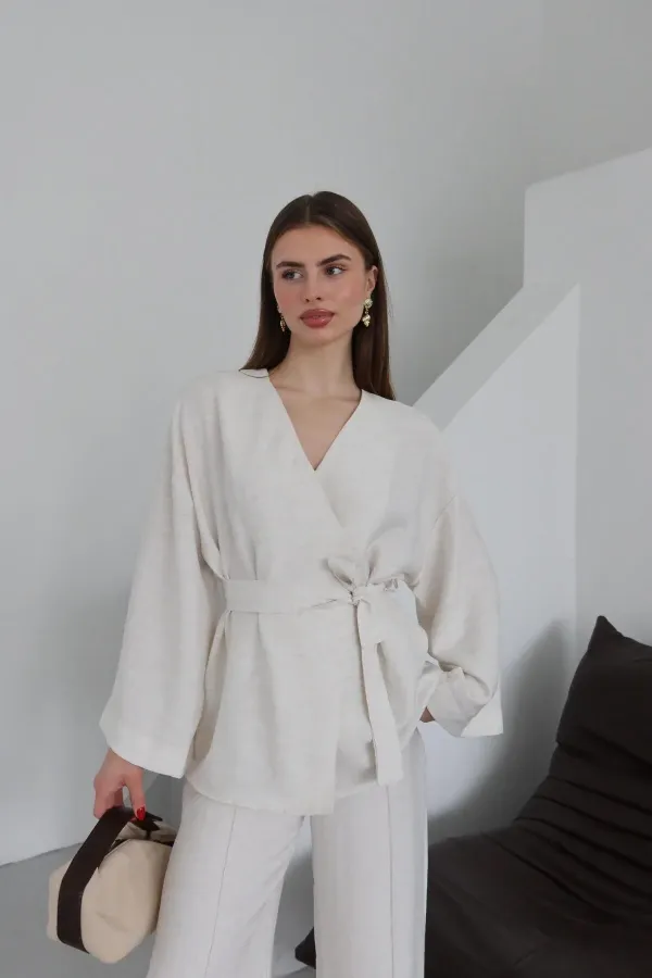 Natural Tie-Up Kimono Set Natural Tie-Up Kimono Set