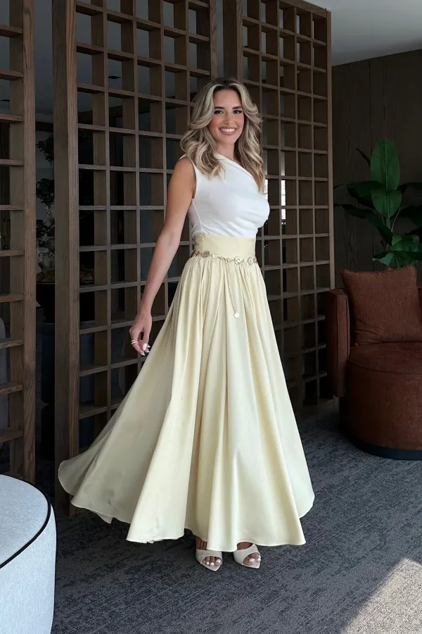 Sarı Kloş Etek - 5004