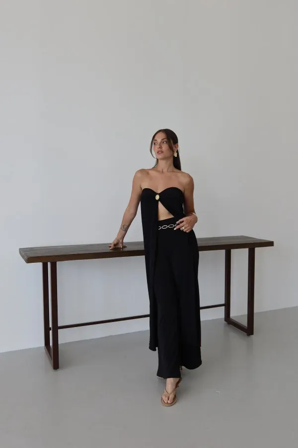 Ensemble cape et pantalon Black Bianca