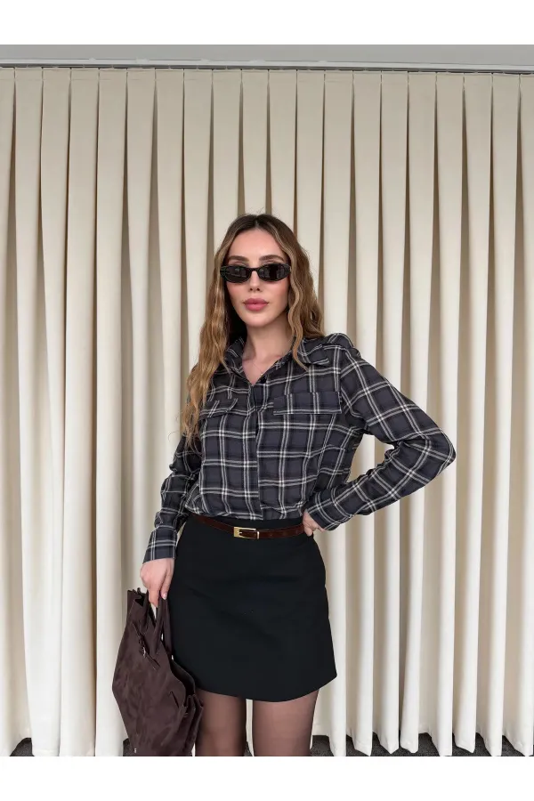 Siyah Mini Şort Etek - 251139