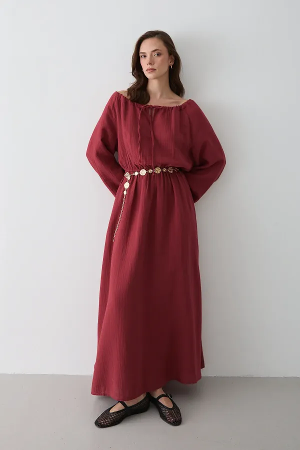 Robe en mousseline à détails de nœuds - 2004