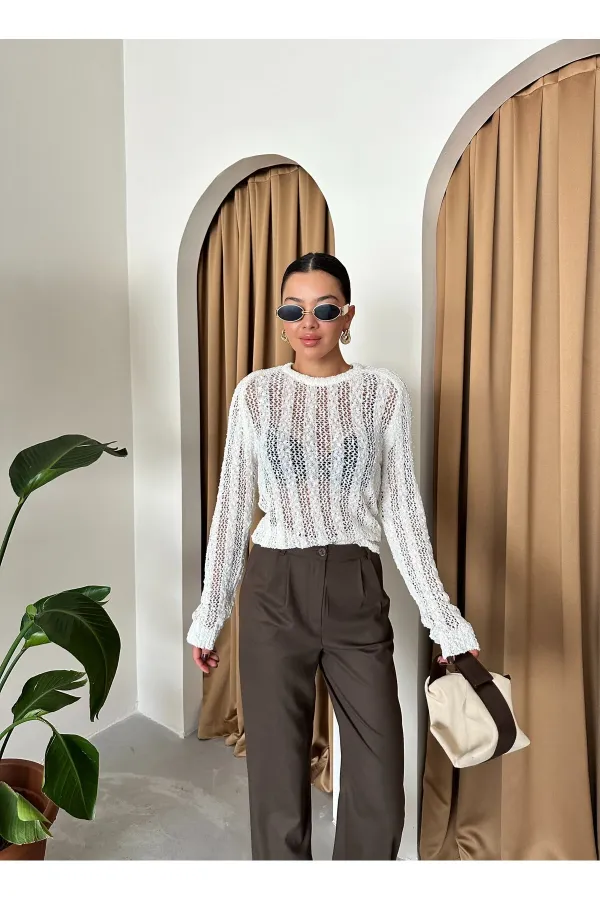 Off-white Spiderweb Knit Blouse