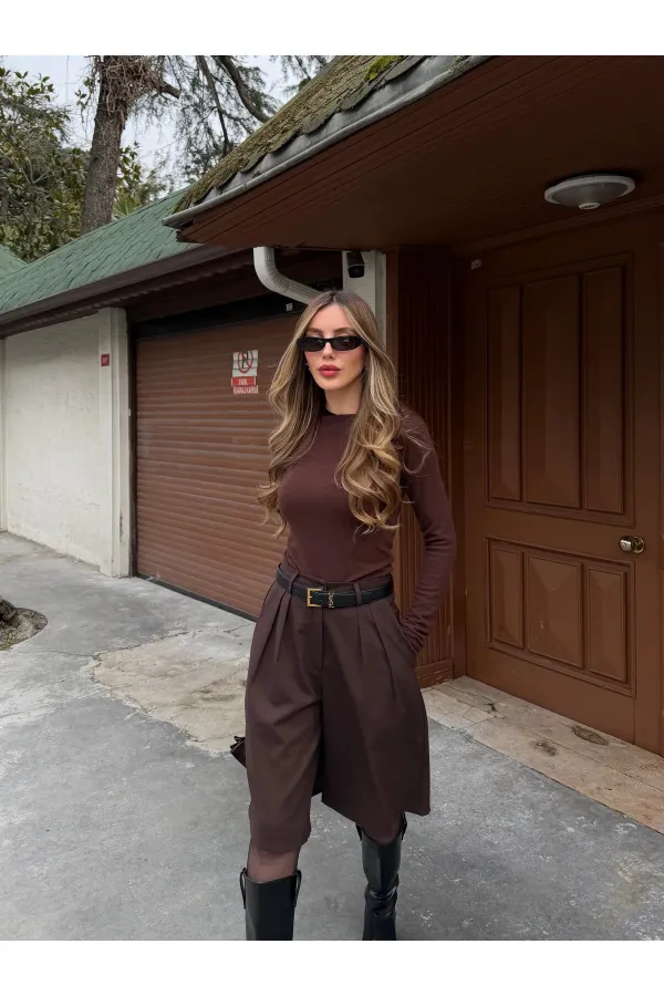 Kahverengi Bermuda Şort - 40589