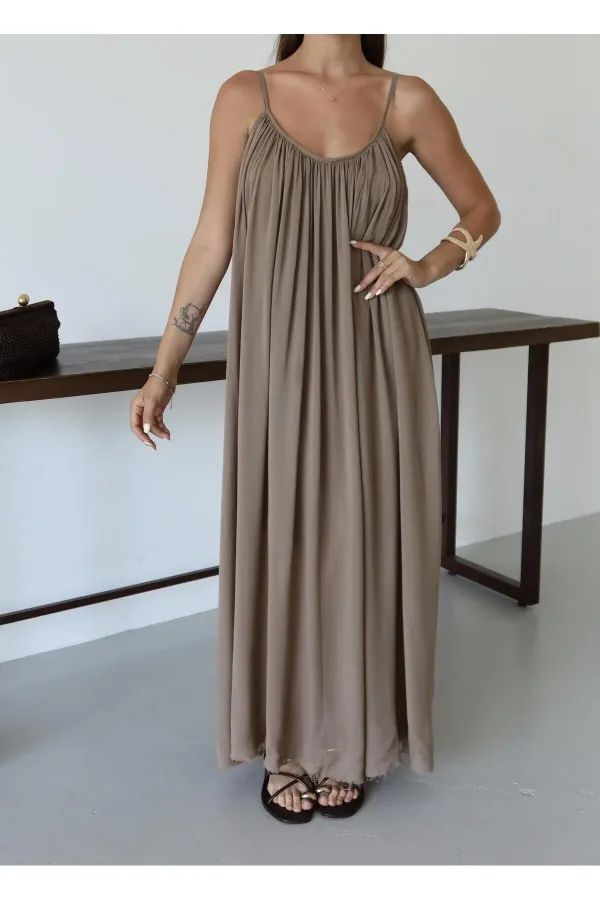 Mink Strappy Relaxed Fit Dress