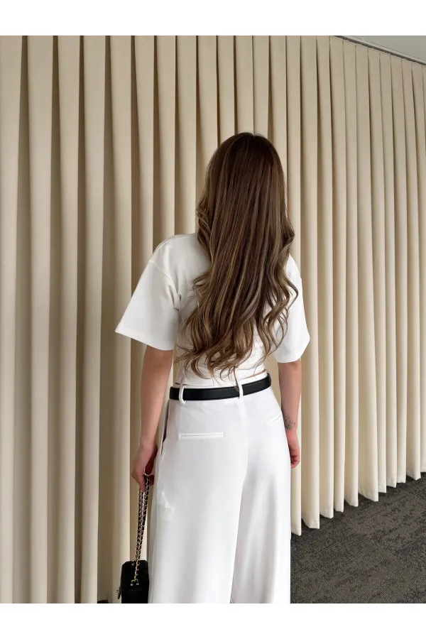 Light Off-White Side Draped Bodysuit - 261003