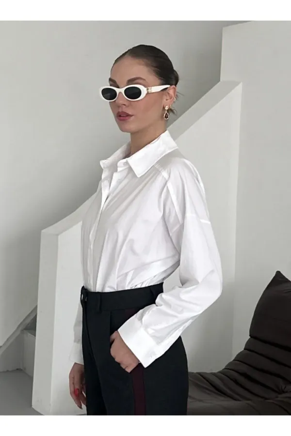 Beyaz Poplin Gömlek - 4943