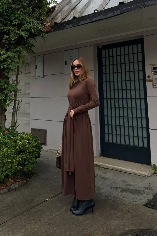 Robe marron à nouer - 4988