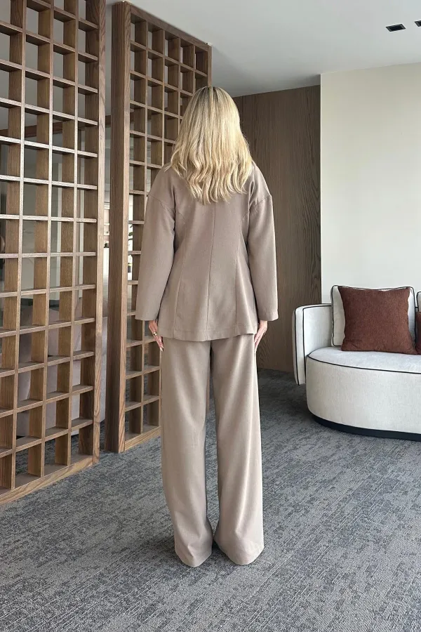 Ensemble chemisier et pantalon en vison - 8767