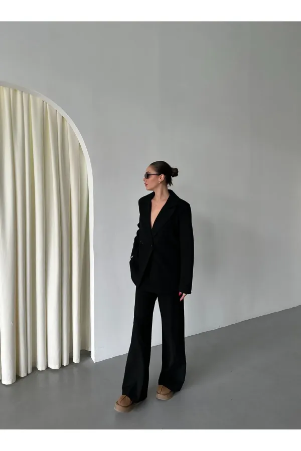 Black Demande Jacket and Trousers Suit - 2025130