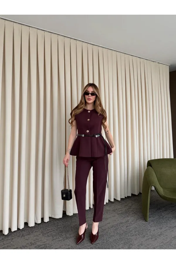 Pantalon prune à pinces - 51269