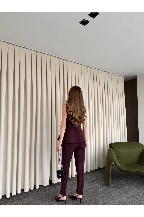 Pantalon prune à pinces - 51269