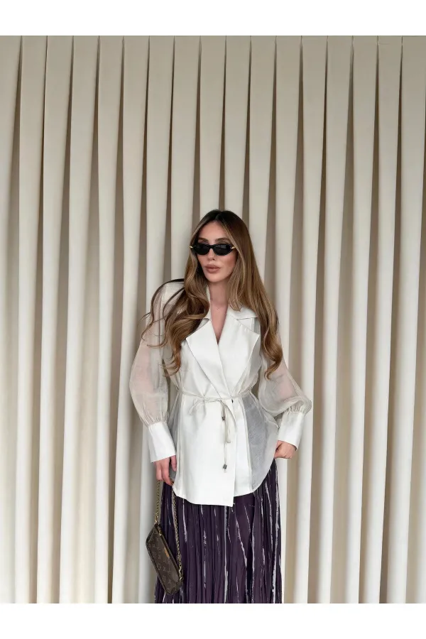 Chemise transparente matelassée en pierre - 5029